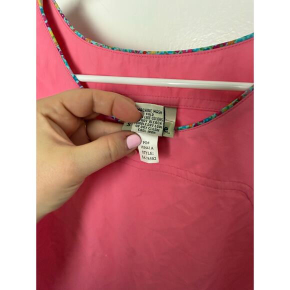 Sahalie Pink Nylon Sleeveless Short Shift Dress Women's Medium Tropical Resort - Picture 5 of 8